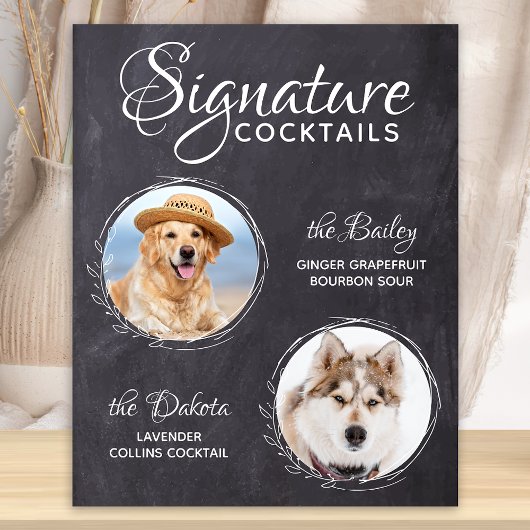 Haustier Hochzeittrinken Hund Bar Signature Cockta Poster