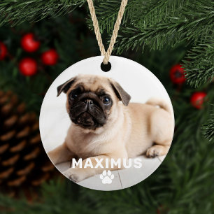 Haustier Hund Einfacher Pfotenabdruck Benutzerdefi Ornament
