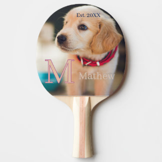 Haustier-Hund-Foto-est-Jahr-Name-Monogramm-Katze-E Tischtennis Schläger