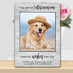 Haustier Hund Foto Personalisiert Veterinärmedizin Fotoplatte<br><div class="desc">"Danke" an Ihren wunderbaren Tierarzt mit einer niedlichen personalisierten Foto-Plakette vom Hund! "Du bist der Tierarzt... alle wünschen, sie hätten sie gehabt!" Personalisieren Sie die Nachricht, den Namen und das Lieblings-Foto des Tieres. Dieses tierärztliche Dankeschön wird ein Schatz bleiben. COPYRIGHT © 2020 Judy Burrows, Black Dog Art - Alle Rechte...</div>