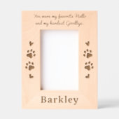 Haustier-Hund-Gedenkfavorit Hallo Custom Wood Foto Geätzte Rahmen (Vorderseite)