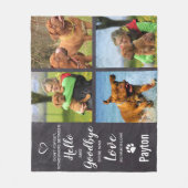 Haustier-Hund-Gedenkstätte Pet Loss Foto Collage Fleecedecke (Vorderseite)