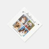 Haustier-Hund Hochzeit 4 Foto Drinks auf US-Bar Serviette (Ecke)