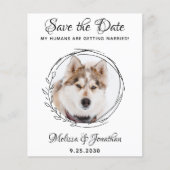 Haustier-Hund Hochzeit Botanisch Save the Date (Vorderseite)