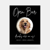 Haustier Hund Hochzeit Offene Bar Drinks Cocktail  Acrylschild (Vorderseite)