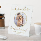 Haustier Hund Hochzeit Offene Bar Personalisierte  Sockelschild (In SItu)
