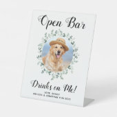 Haustier Hund Hochzeit Open Bar Custom Foto Drinks Sockelschild (Vorderseite)