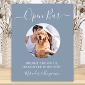 Haustier Hund Hochzeit Open Bar Dusty Blue Custom Poster