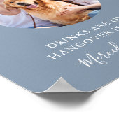 Haustier Hund Hochzeit Open Bar Dusty Blue Custom Poster (Ecke)