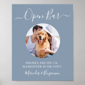 Haustier Hund Hochzeit Open Bar Dusty Blue Custom Poster (Vorne)