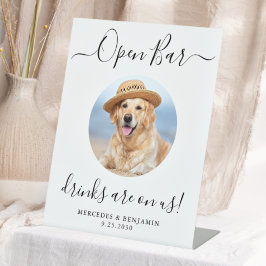 Haustier Hund Hochzeit Open Bar Personalisiert Dri Sockelschild