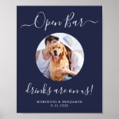 Haustier Hund Hochzeit Open Bar Personalisiert Nav Poster (Vorne)