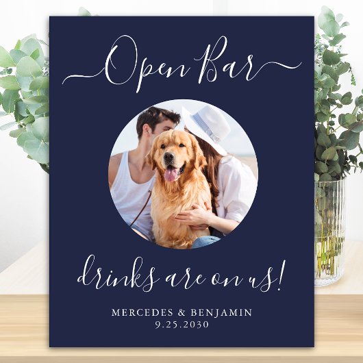 Haustier Hund Hochzeit Open Bar Personalisiert Nav Poster