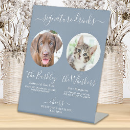 Haustier Hund Hochzeit Signatur Drinks Foto trosty Sockelschild