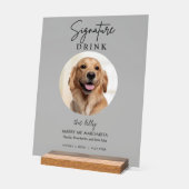Haustier Hund Hochzeit Unterschrift Drinks Cocktai Acrylschild (Winkel)