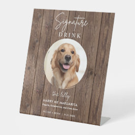 Haustier Hund Hochzeit Unterschrift Drinks Cocktai Sockelschild