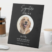 Haustier Hund Hochzeit Unterschrift Drinks Cocktai Sockelschild (In Situ)