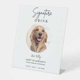 Haustier Hund Hochzeit Unterschrift Drinks Cocktai Sockelschild