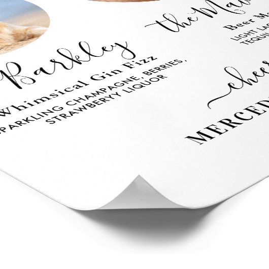 Haustier Hund Hochzeit Unterschrift Getränke Custo Poster (Ecke)