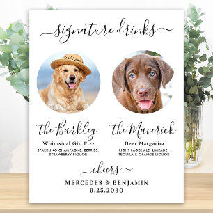 Haustier Hund Hochzeit Unterschrift Getränke Custo Poster