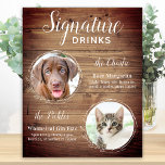 Haustier Hund Hochzeit Unterschrift Getränke Custo Poster<br><div class="desc">Unterschreiben Sie Cocktails von Ihren Haustieren! Bringen Sie Ihren besten Hund, die beste Katze und jedes Haustier in Ihre Hochzeit mit einem eigenen Bar für Ihre Gäste. Ideal für Hundeliebhaber, und ein spezielles Hundeschlitten Bar wird bei Ihrer Hochzeit ein Hit sein. Einfach aber elegant, mit schwarzen Skizzen Eukalyptus-Blätter auf rustikalem...</div>