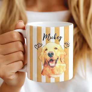 Haustier Hund Katze Foto & Name Orange Wasserfarbe Kaffeetasse
