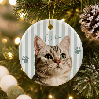 Haustier Hund Katze Foto Porträt Weihnachten Anden Keramik Ornament