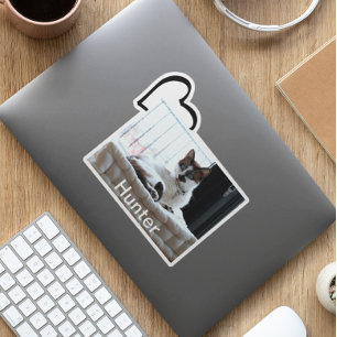 Haustier Hund Katze Herz Individuelle Foto Vorlage Aufkleber