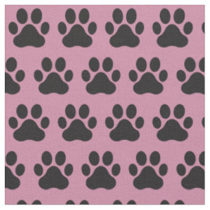 Haustier Hund Katze Pfotenabdrücke Rosa Schwarz Stoff