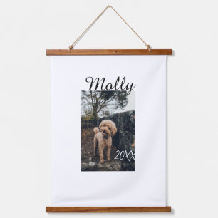 Haustier Hund Katze Tier Geburtstagsfoto modern Ja Wandteppich Mit Holzrahmen