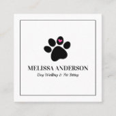 Haustier Hund Katzenpfau Herz individuell Quadratische Visitenkarte (Vorderseite)