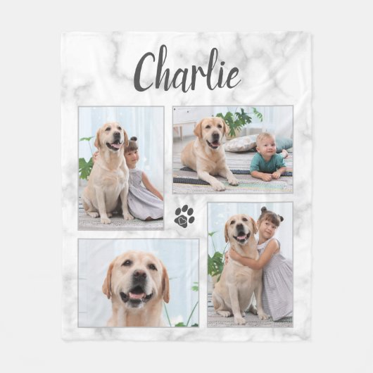 Haustier Hund Lover FotoCollage Fleecedecke (Vorderseite)
