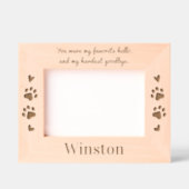 Haustier Hund Memorial Favorit Hallo Custom Holz L Geätzte Rahmen (Vorderseite)