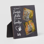 Haustier Hund Memorial Geschenk Hallo Auf Wiederse Fotoplatte (Vorderseite)