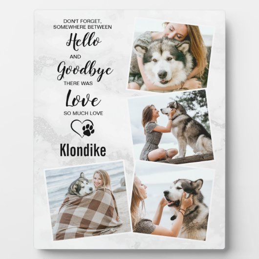 Haustier-Hund-Memorial Pet Loss Keepake 4 Foto Col Fotoplatte (Vorderseite)