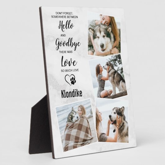 Haustier-Hund-Memorial Pet Loss Keepake 4 Foto Col Fotoplatte (Seite)