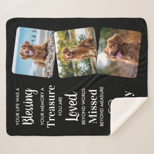 Haustier-Hund-Memorial Pet Loss Keepake Foto Colla Sherpadecke (Vorderseite (Horizontal))