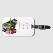 Haustier Hund mit Rose Gepäckanhänger Benutzerdefi (Vorderseite (Horizontal))