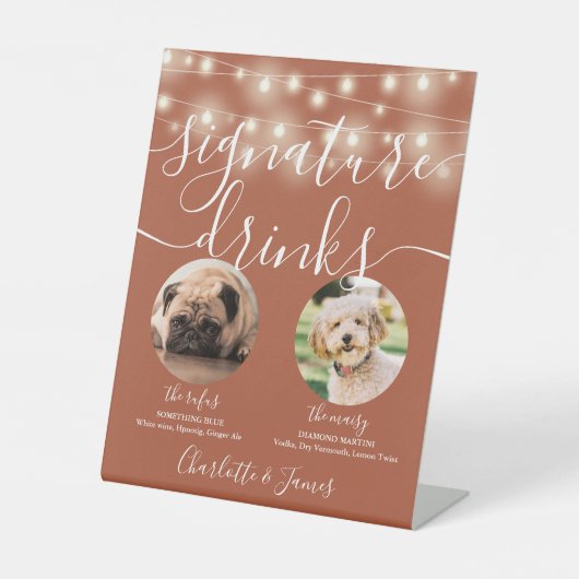 Haustier Hund Signature Drinks String Lights Terra Sockelschild (Vorderseite)