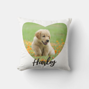 Haustier Hund Tier Lover Herz Foto Einfach Stilvol Kissen