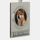 Haustier Hund Weihnachten Banner-Ornament Silber (Rechts)