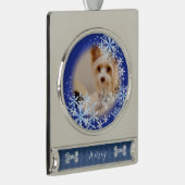Haustier Hund Weihnachten Blauer Ornament (Rechts)