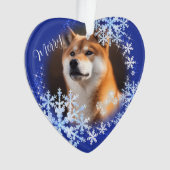 Haustier Hund Weihnachten Blauer Ornament (Vorderseite)