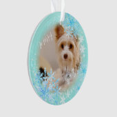 Haustier Hund Weihnachten Blauer Ornament (Vorderseite)