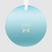 Haustier Hund Weihnachten Blauer Ornament (Rückseite)