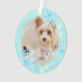Haustier Hund Weihnachten Blauer Ornament (Vorderseite)