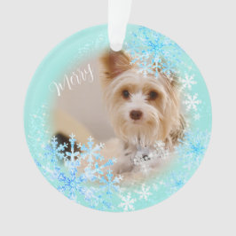Haustier Hund Weihnachten Blauer Ornament