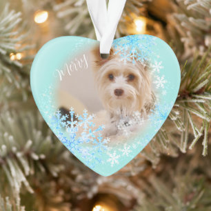 Haustier Hund Weihnachten Blauer Ornament
