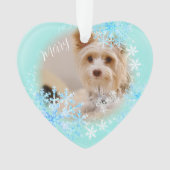 Haustier Hund Weihnachten Blauer Ornament (Vorderseite)