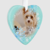 Haustier Hund Weihnachten Blauer Ornament (Vorderseite)